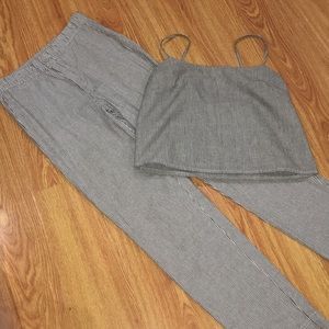 Brandy Melville Striped Top and Pants Set